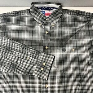 Wrangler George Strait Western Cowboy Cut Gray Plaid Button Down Shirt‎ XL